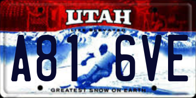 UT license plate A816VE