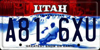 UT license plate A816XU