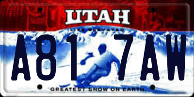 UT license plate A817AW