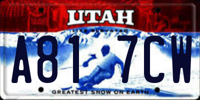 UT license plate A817CW