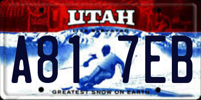 UT license plate A817EB