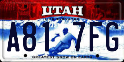 UT license plate A817FG
