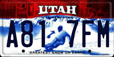 UT license plate A817FM