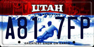 UT license plate A817FP