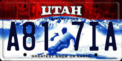 UT license plate A817IA