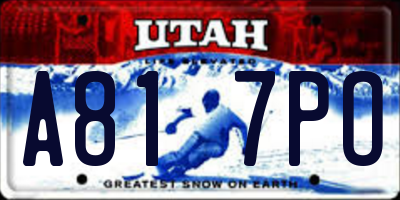 UT license plate A817PO