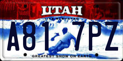 UT license plate A817PZ