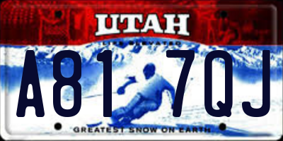 UT license plate A817QJ