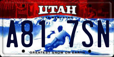 UT license plate A817SN