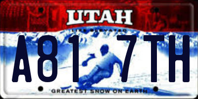 UT license plate A817TH