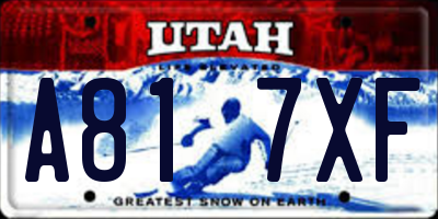 UT license plate A817XF