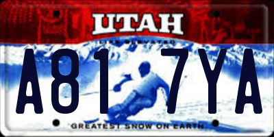 UT license plate A817YA