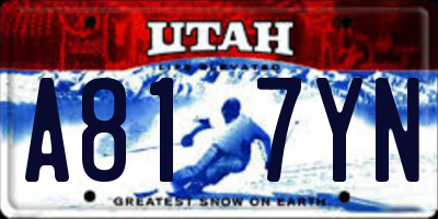UT license plate A817YN