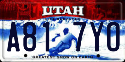 UT license plate A817YO