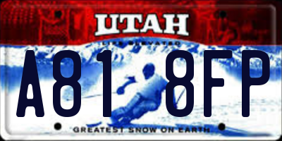 UT license plate A818FP