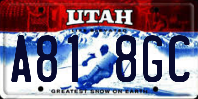 UT license plate A818GC