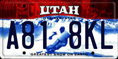 UT license plate A818KL