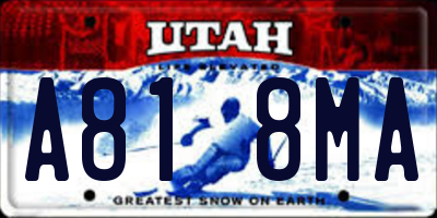 UT license plate A818MA