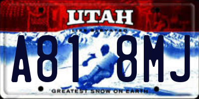 UT license plate A818MJ