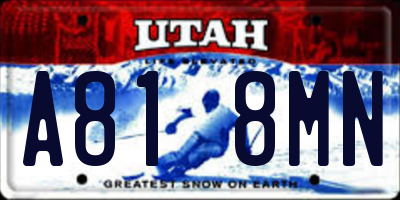UT license plate A818MN
