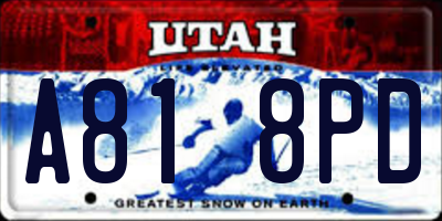 UT license plate A818PD