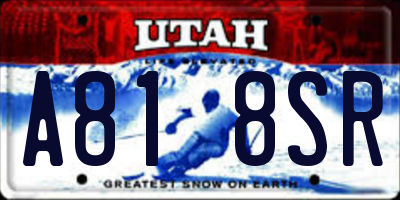 UT license plate A818SR