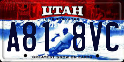 UT license plate A818VC
