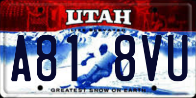 UT license plate A818VU