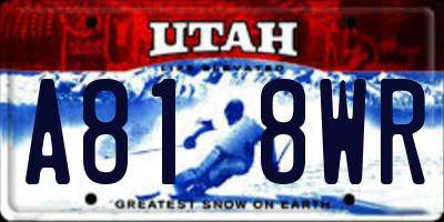 UT license plate A818WR
