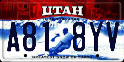 UT license plate A818YV