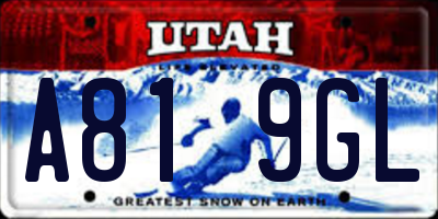 UT license plate A819GL