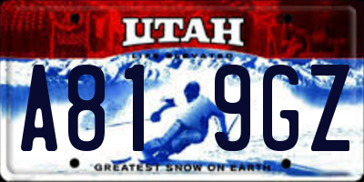 UT license plate A819GZ