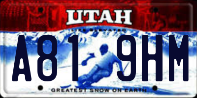UT license plate A819HM