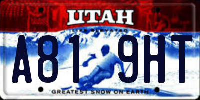UT license plate A819HT