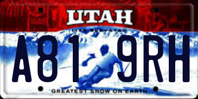 UT license plate A819RH