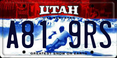 UT license plate A819RS