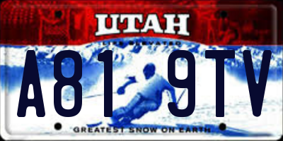 UT license plate A819TV