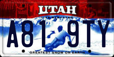 UT license plate A819TY