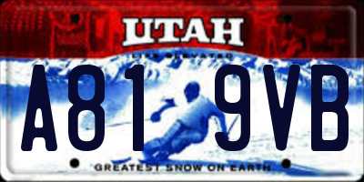 UT license plate A819VB