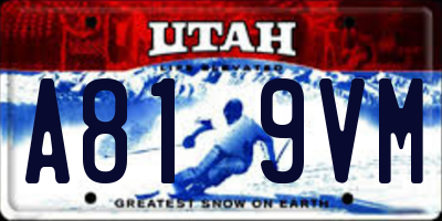 UT license plate A819VM