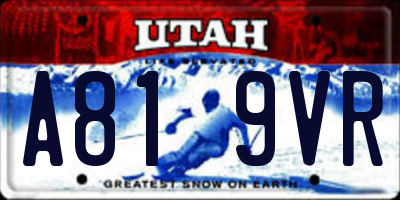 UT license plate A819VR