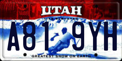 UT license plate A819YH