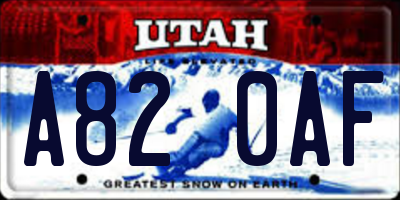 UT license plate A820AF