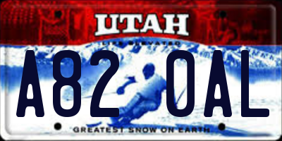 UT license plate A820AL
