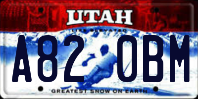 UT license plate A820BM