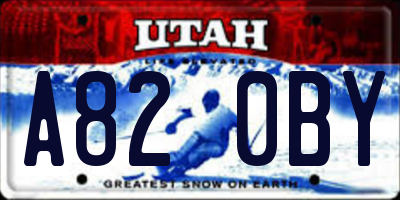 UT license plate A820BY