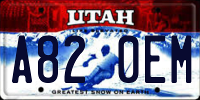 UT license plate A820EM
