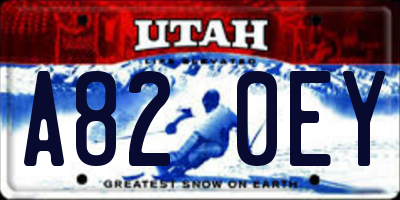 UT license plate A820EY