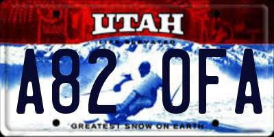 UT license plate A820FA