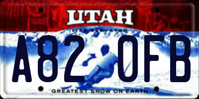 UT license plate A820FB